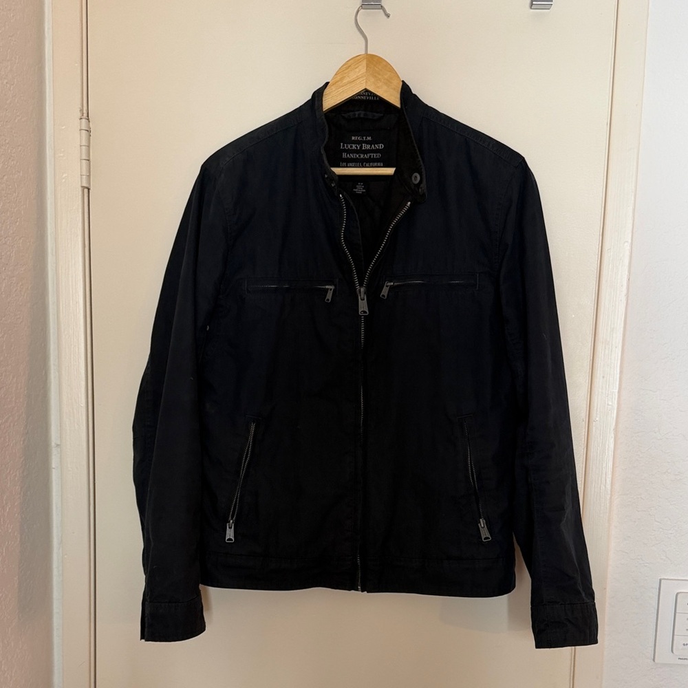 Lucky Brand Men's Dark Navy Jacket with Zippered Pockets